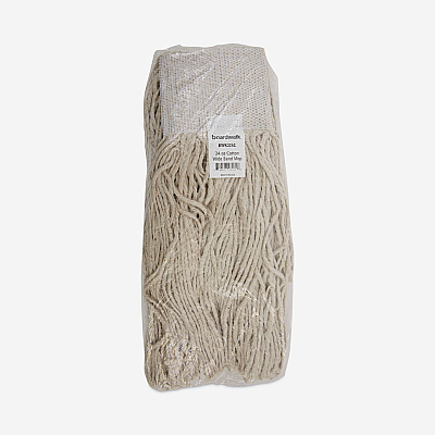 Boardwalk Mop Head, Premium Saddleback Head, Cotton Fiber, 24 oz, White, 12/Carton (BWK324C)