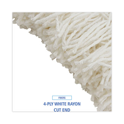 Boardwalk Mop Head, Premium Saddleback Head, Rayon Fiber, 24-Oz., White, 12/Carton (BWK324R)