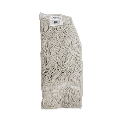 Boardwalk Pro Loop Web/Tailband Wet Mop Head, Cotton, 24oz, White, 12/Carton (BWK424CCT)