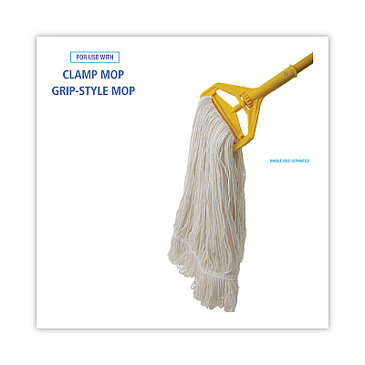 Boardwalk Pro Loop Web/Tailband Wet Mop Head, Rayon, 24oz, White, 12/Carton (BWK424RCT)