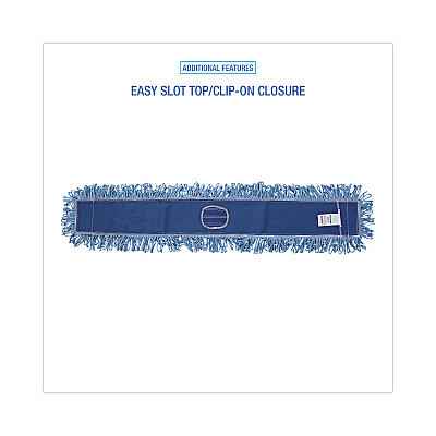 Boardwalk Dust Mop Head, Cotton/Synthetic Blend, 48" x 5", Blue (BWK1148)