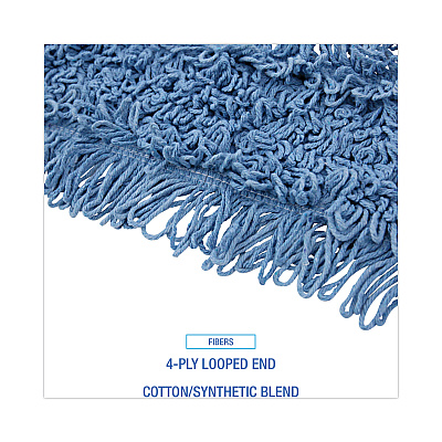 Boardwalk Dust Mop Head, Cotton/Synthetic Blend, 48" x 5", Blue (BWK1148)