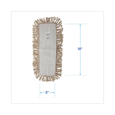 Boardwalk Industrial Dust Mop Head, Hygrade Cotton, 18w x 5d, White (BWK1318)