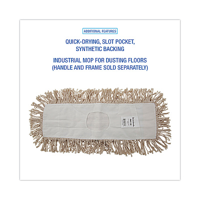 Boardwalk Industrial Dust Mop Head, Hygrade Cotton, 18w x 5d, White (BWK1318)