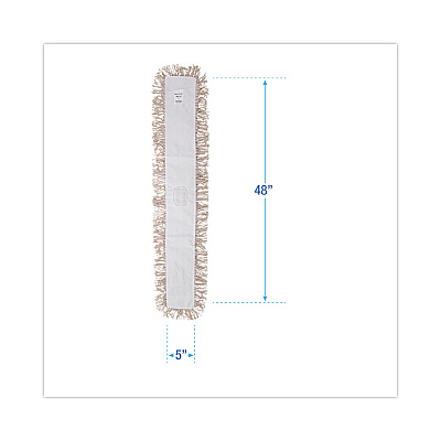 Boardwalk Industrial Dust Mop Head, Hygrade Cotton, 48w x 5d, White (BWK1348)