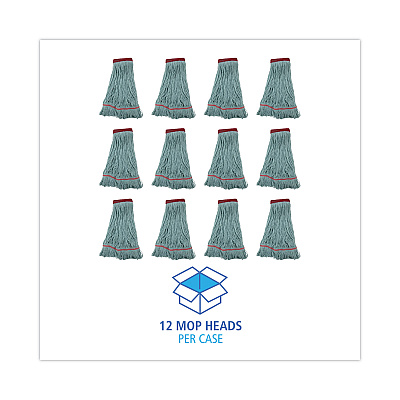 Boardwalk EchoMop with Looped-End Wet Head, Synthetic/Cotton, Large, Blue, 12/Carton (BWK1400LCT)