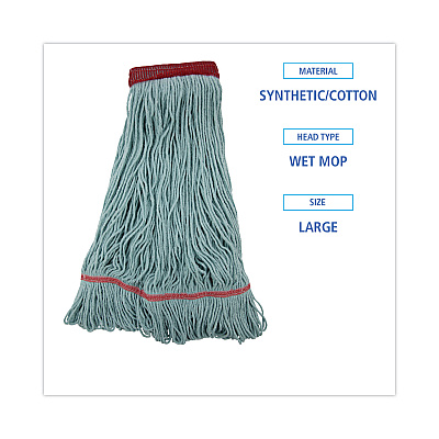 Boardwalk EchoMop with Looped-End Wet Head, Synthetic/Cotton, Large, Blue (BWK1400LEA)