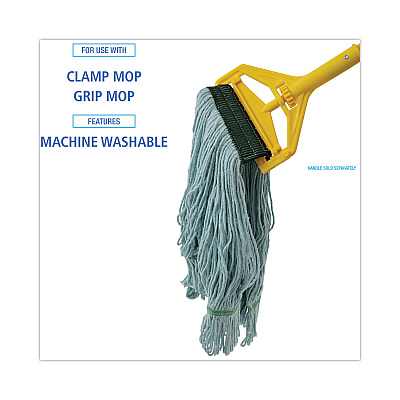 Boardwalk EchoMop with Looped-End Wet Head, Synthetic/Cotton, Medium, Blue, 12/Carton (BWK1400MCT)
