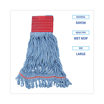 Boardwalk Pro Loop Web/Tailband Mop Head, Blue, Large, 12/Carton (BWK1800LBDZ)