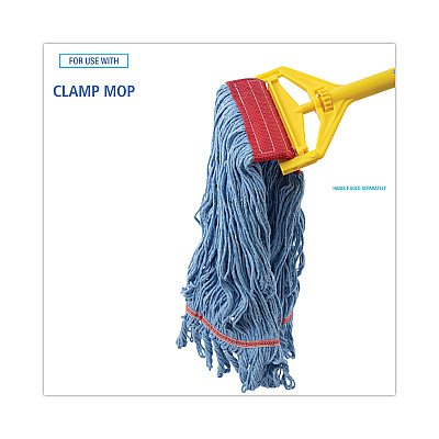 Boardwalk Pro Loop Web/Tailband Mop Head, Blue, Large, 12/Carton (BWK1800LBDZ)