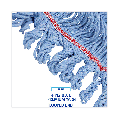 Boardwalk Pro Loop Web/Tailband Mop Head, Blue, Large, 12/Carton (BWK1800LBDZ)