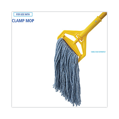 Boardwalk Mop Head, Standard Head, Cotton/Synthetic Fiber, Cut-End, #16., Blue (BWK2016B)