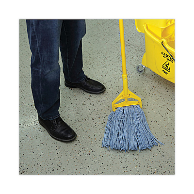 Boardwalk Mop Head, Standard Head, Cotton/Synthetic Fiber, Cut-End, #16., Blue (BWK2016B)