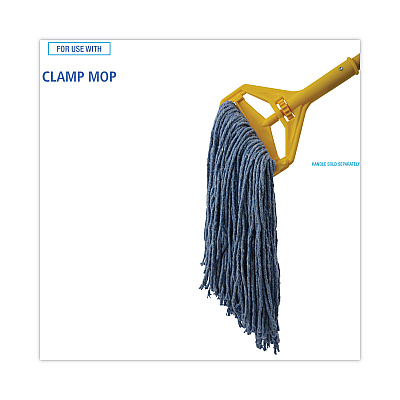 Boardwalk Mop Head, Standard Head, Cotton/Synthetic Fiber, Cut-End, #20, Blue, 12/Carton (BWK2020B)