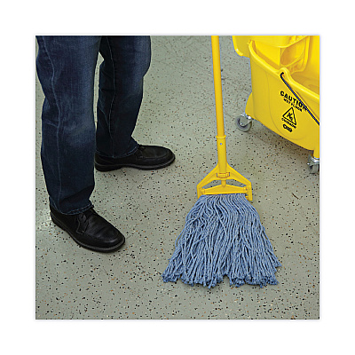 Boardwalk Mop Head, Standard Head, Cotton/Synthetic Fiber, Cut-End, #20, Blue, 12/Carton (BWK2020B)