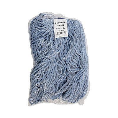Boardwalk Mop Head, Standard Head, Cotton/Synthetic Fiber, Cut-End, #20, Blue, 12/Carton (BWK2020B)