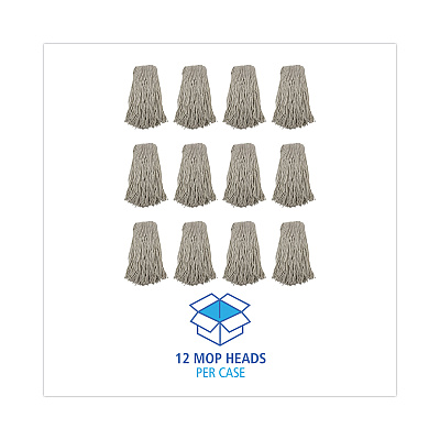 Boardwalk Cut-End Wet Mop Head, Cotton, No. 32, White, 12/Carton (BWK2032CCT)
