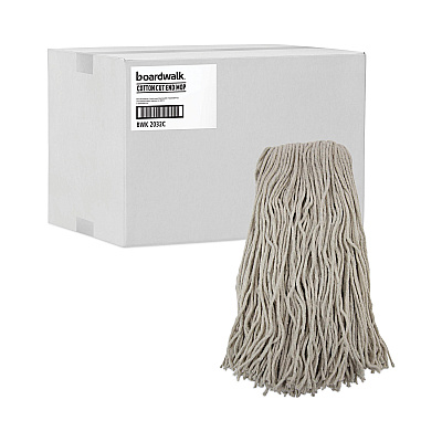 Boardwalk Cut-End Wet Mop Head, Cotton, No. 32, White, 12/Carton (BWK2032CCT)