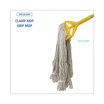 Boardwalk Pro Loop Web/Tailband Wet Mop Head, Cotton, 12/Carton (BWK4024CCT)