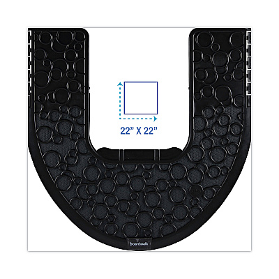 Boardwalk Commode Mat 2.0, Rubber, 22 x 22, Black, 6/Carton (BWKCMBB)