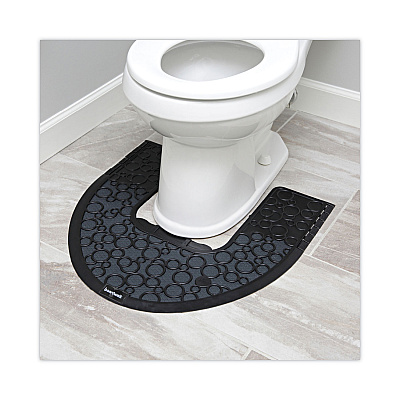 Boardwalk Commode Mat 2.0, Rubber, 22 x 22, Black, 6/Carton (BWKCMBB)