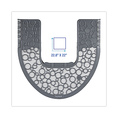 Boardwalk Commode Mat 2.0, Rubber, 22 x 22, Gray/White, 6/Carton (BWKCMGW)