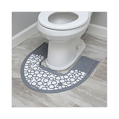 Boardwalk Commode Mat 2.0, Rubber, 22 x 22, Gray/White, 6/Carton (BWKCMGW)