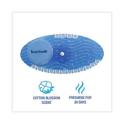 Boardwalk Curve Air Freshener, Cotton Blossom, Solid, Blue, 10/Box (BWKCURVECBL)