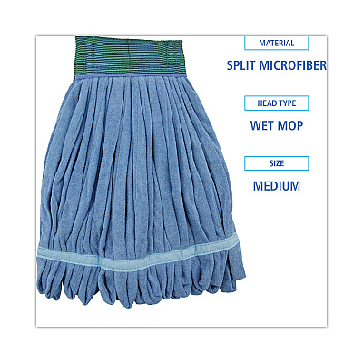Boardwalk Microfiber Looped-End Wet Mop Head, Medium, Blue (BWKMWTMB)