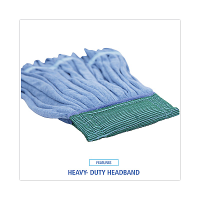 Boardwalk Microfiber Looped-End Wet Mop Head, Medium, Blue (BWKMWTMB)