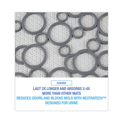 Boardwalk Urinal Mat 2.0, Rubber, 17.5 x 20, Gray/White, 6/Carton (BWKUMGW)