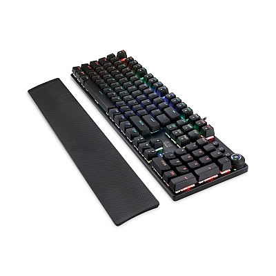 Adesso RGB Programmable Mechanical Gaming Keyboard with Detachable Magnetic Palmrest, 108 Keys, Black (ADEAKB650EB)