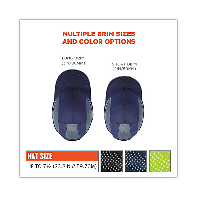 ergodyne Skullerz 8960 Bump Cap with LED Lighting, Short Brim, Lime Green (EGO23377)