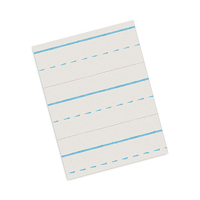 Pacon Multi-Program Handwriting Paper, 30 lb Bond Weight, 1/2" Long Rule, Two-Sided, 8 x 10.5, 500/Pack (ZNBZP2612)