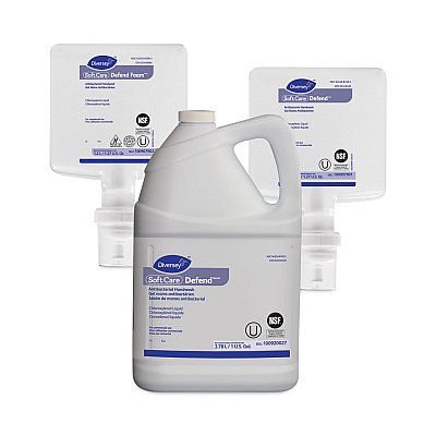 Diversey Soft Care Defend Handwash Refill for IntelliCare Dispensers, Fragrance-Free, 1.2 L, 6/Carton (DVO100907901)