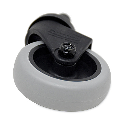 Rubbermaid Commercial Replacement Bayonet-Stem Swivel Casters, Grip Ring Stem, 3" Soft Rubber Wheel, Black (SGSFG7570L20000)