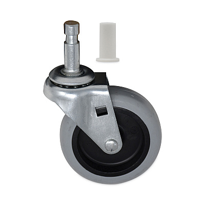 Rubbermaid Commercial Mop Bucket/Wringer Replacement Caster, Grip Ring Type C Stem, 3" Wheel, Black/Gray/Silver (SGSFG6111L3GRAY)