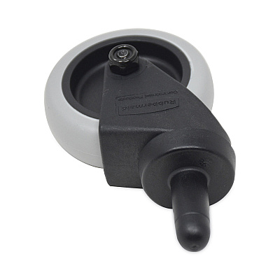 Rubbermaid Commercial Replacement Bayonet-Stem Swivel Casters, Grip Ring Stem, 3" Soft Rubber Wheel, Black (SGSFG7570L20000)