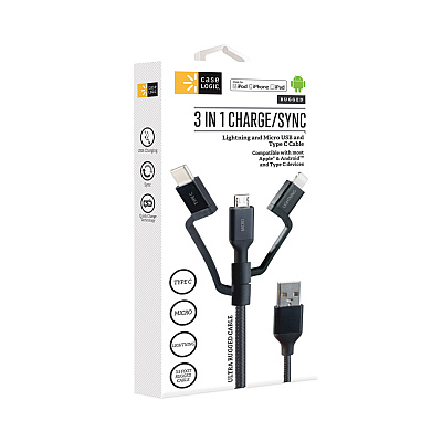 Case Logic Universal USB Cable, 3.5 ft, Black (BTHCLOPCA101BK)