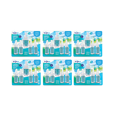BRIGHT Air Electric Scented Oil Air Freshener Refill, Linen and Spring Breeze, 0.67 oz Bottle, 5/Pack, 6 Pack/Carton (BRI900669CT)