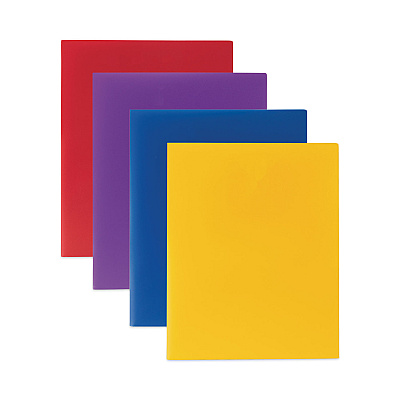 C-Line Two-Pocket Heavyweight Poly Portfolio Folder, 11 x 8.5, Yellow, 25/Box (CLI33956BX)