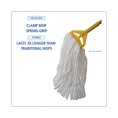 Boardwalk Mop Head, Looped, Enviro Clean With Tailband, Medium, White, 12/Carton (BWK8002)