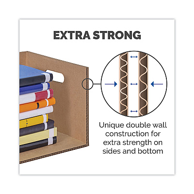 Bankers Box SmoothMove Classic Moving/Storage Boxes, Half Slotted Container (HSC), Small, 12" x 15" x 10", Brown/Blue, 15/Carton (FEL7714209)