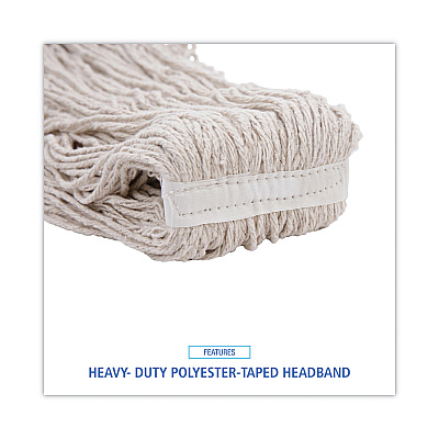 Boardwalk Mop Head, Pro Loop Web/Tailband, Premium Standard Head, Cotton, 32-Oz., White (BWK432C)