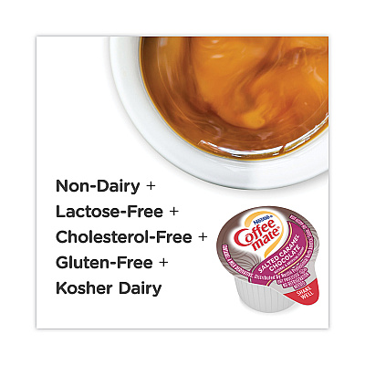 Coffee-mate Liquid Coffee Creamer, Salted Caramel Chocolate, 0.38 oz Mini Cups, 50/Box, 4 Boxes/Carton, 200 Total/Carton (NES77197CT)