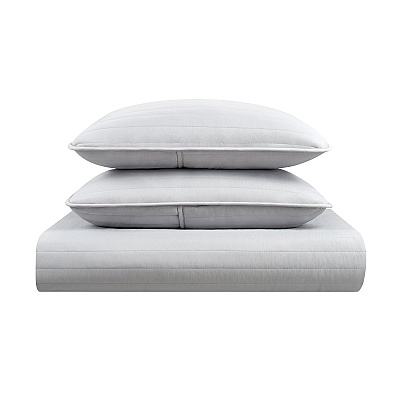 Host & Home Brushed Microfiber Quilt Set King Light Gray, 1 Set (P-MFQT-KSET-LG)