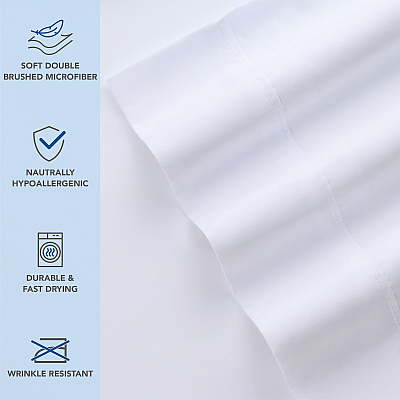 Host & Home Microfiber Pillowcase Standard White, Pack Of 12 (P-MFP-2030)