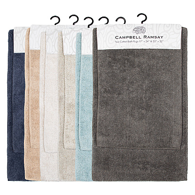 Campbell Ramsey Cotton Rev Bath Rug 2pk 17x24/20x32 - Assort, Case Of 12 Sets (CR-2PCSET-ASST)
