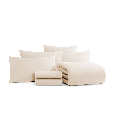 Family Essentials Bed In Bag 7pc - King - Beige, 7 Piece Set (P-BIAB-KG-BG)