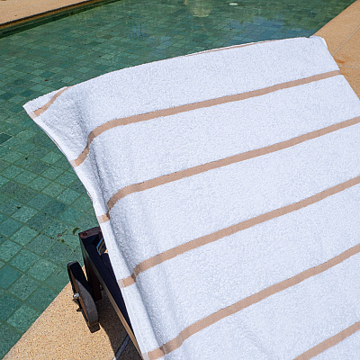 Las Rayas Chaise Cover 30x85 Beige, Pack Of 2 (PNP-CC-HS3085BG-2PK)